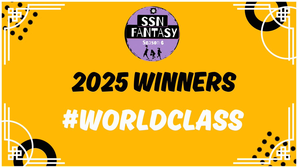 SSNFantasy's tweet image. And in 1st place, keeping to their name, it is #WorldClass 👏🏼👏🏼 our 2025 Winners!