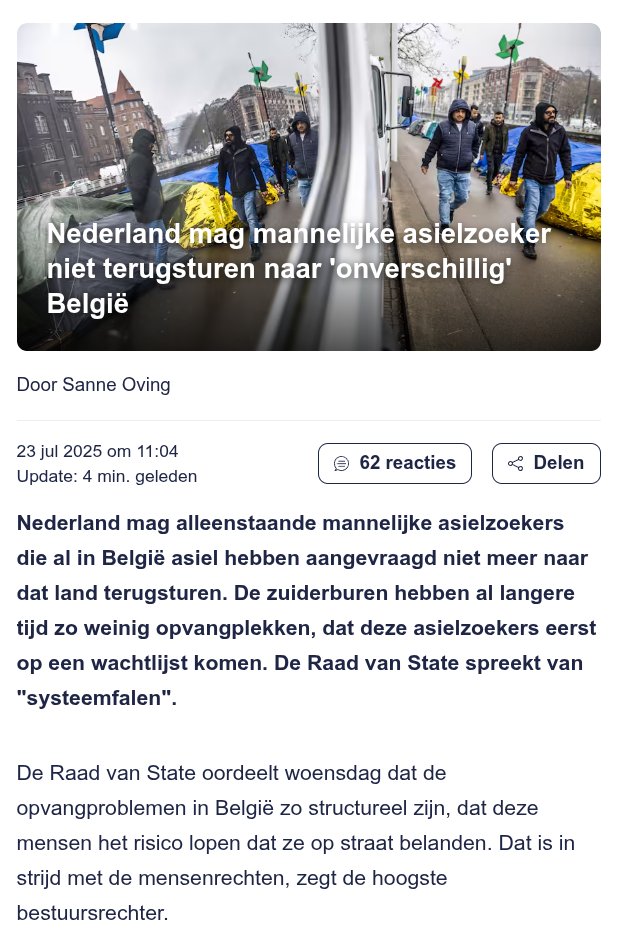 daRedacteur's tweet image. Oh dus omdat Belgie lange wachtlijsten heeft, maar ze volgens de wetten wel erheen zouden moeten, gaat NL ze maar opnemen. Wat is dit voor gerechtelijke dwaling?
En zo, via activistische instellingen en rechters, is NL het afvoerputje van de EU geworden.