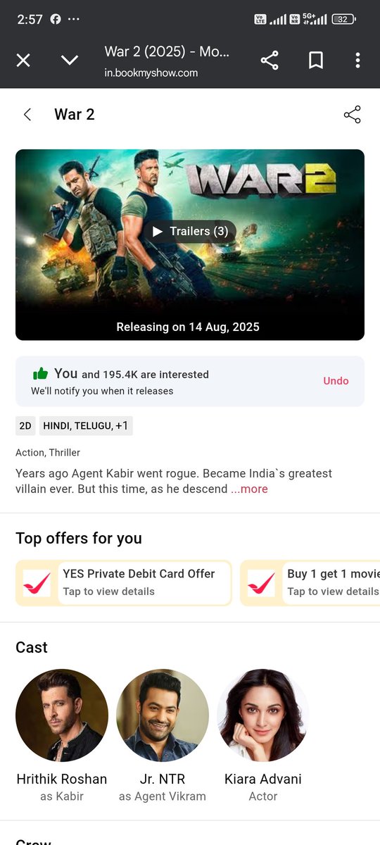 TWEET2VIP's tweet photo. @Rohit_HR_Fan If I win.., Book my 2 recliner tickets for the #FIRSTDAYFIRSTSHOW of #War2 at #PVRPriya (Vasant Vihar, Delhi) before #War2OnAug14..!
You keep your #bookmyshow #Giveaways gift card worth Rs.699 for yourself..!🙃 https://t.co/7Lo6AayOph
