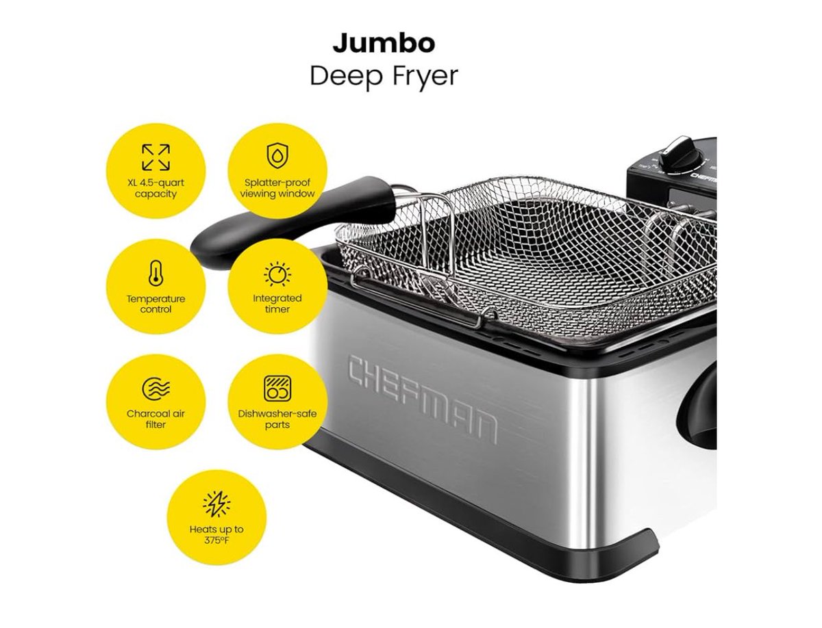 onadaily365's tweet image. Make crispy fried chicken &amp;amp; fries at home with the Chefman XL Deep Fryer! 🍗🍟
Get it here 👉 amzn.to/4f1TmEH (Amazon Affiliate)
#KitchenEssentials #DeepFryer #Chefman