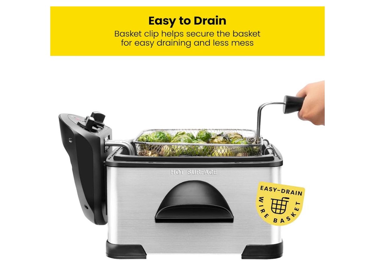 onadaily365's tweet image. Make crispy fried chicken &amp;amp; fries at home with the Chefman XL Deep Fryer! 🍗🍟
Get it here 👉 amzn.to/4f1TmEH (Amazon Affiliate)
#KitchenEssentials #DeepFryer #Chefman