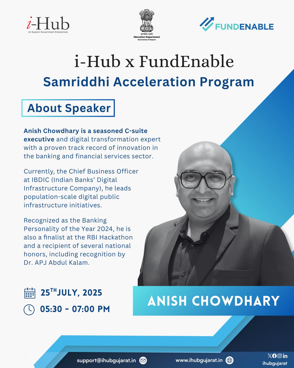 iHub (@ihubgujarat) on Twitter photo i-Hub Gujarat, in collaboration with <a href="/FundEnable/">FundEnable</a>, is pleased to continue the "Samriddhi Acceleration Program" with its second Capability Building Session. This session will focus on "Design Thinking for Impact-Driven Startups". i-Hub Gujarat, in collaboration with <a href="/FundEnable/">FundEnable</a>, is pleased to continue the "Samriddhi Acceleration Program" with its second Capability Building Session. This session will focus on "Design Thinking for Impact-Driven Startups".