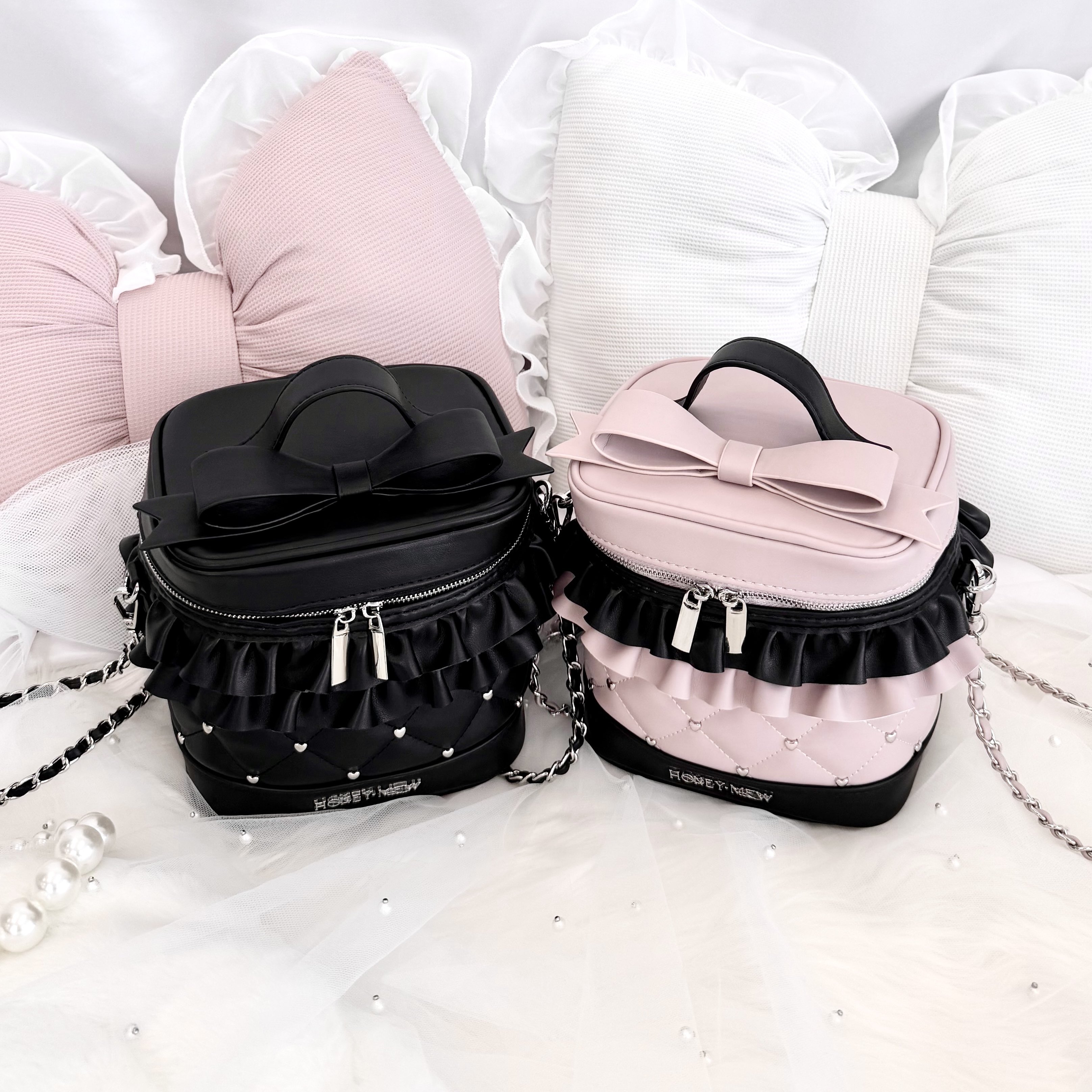 honeymew ハニーミュウ ビッグ リボンバニティショルダー ブラック ♥ honeymew ハニーミュウ ビッグリボンバニティショルダー ブラック