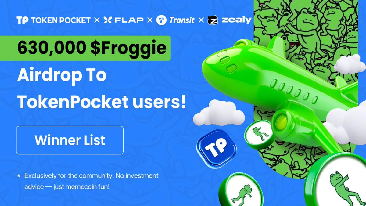 froggie_bsc0's tweet image. #MemeWin Rewards Have Landed! Claim Your $Froggie Now! 🟢🟢🟢

Our #MemeWin campaign, in collaboration with @flapdotsh and @TokenPocket_TP, has officially concluded! Congratulations to all the victorious Froggie warriors! 🥳

➡️ Winner List:
docs.google.com/spreadsheets/d…
How to Claim:…