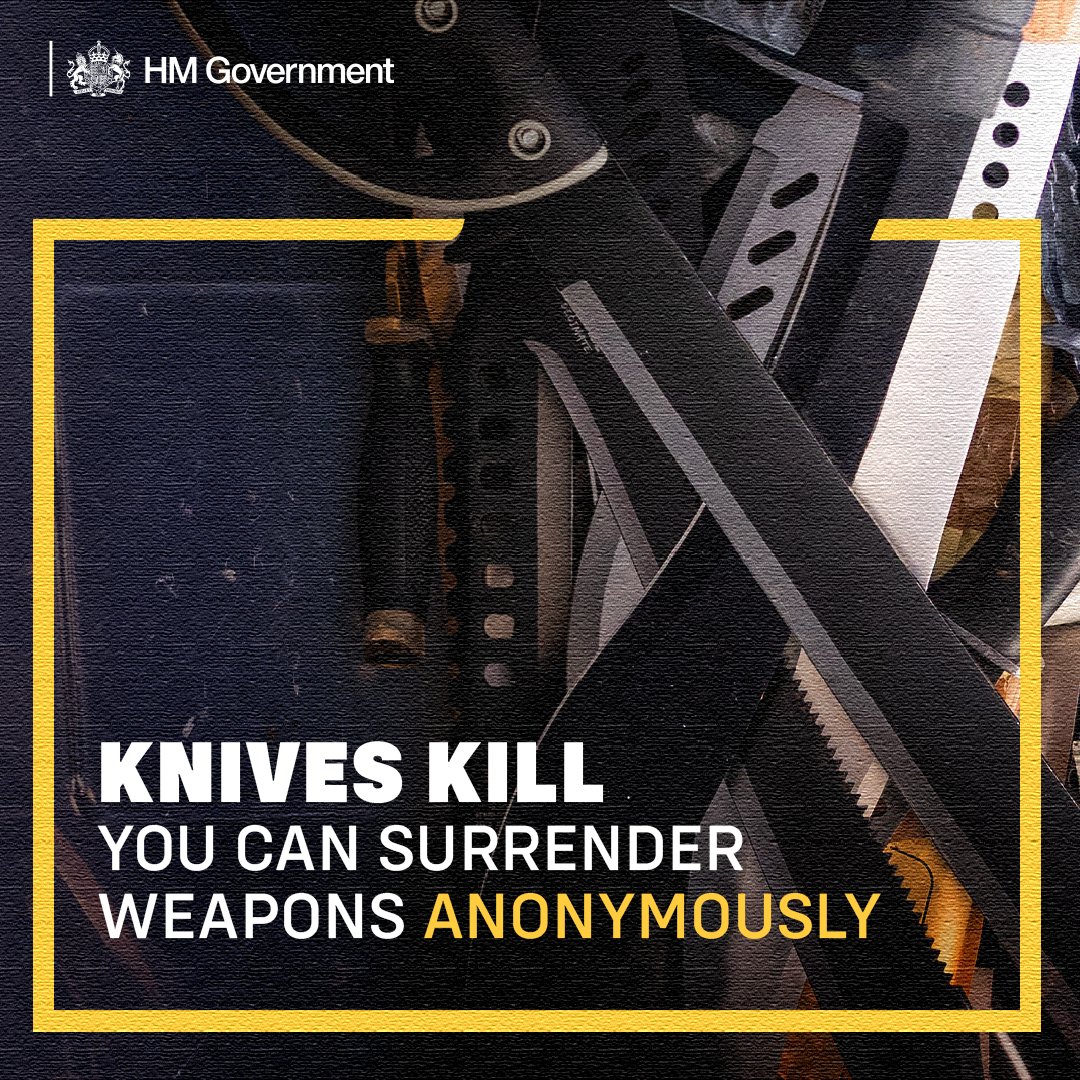 Haringey Council (@haringeycouncil) on Twitter photo 🗑️ #NinjaSword #Amnesty 🗑️
This afternoon (23 July, 2pm-5pm), a surrender van - facilitated by #FAZAMNESTY/<a href="/FPFaz/">Faron alex paul</a> - will be outside the Vue Cinema on the High Rd in #WoodGreen for people to dispose of any knives. No ❓s asked.
It's part of ongoing efforts to reduce #knifecrime. 🗑️ #NinjaSword #Amnesty 🗑️
This afternoon (23 July, 2pm-5pm), a surrender van - facilitated by #FAZAMNESTY/<a href="/FPFaz/">Faron alex paul</a> - will be outside the Vue Cinema on the High Rd in #WoodGreen for people to dispose of any knives. No ❓s asked.
It's part of ongoing efforts to reduce #knifecrime.