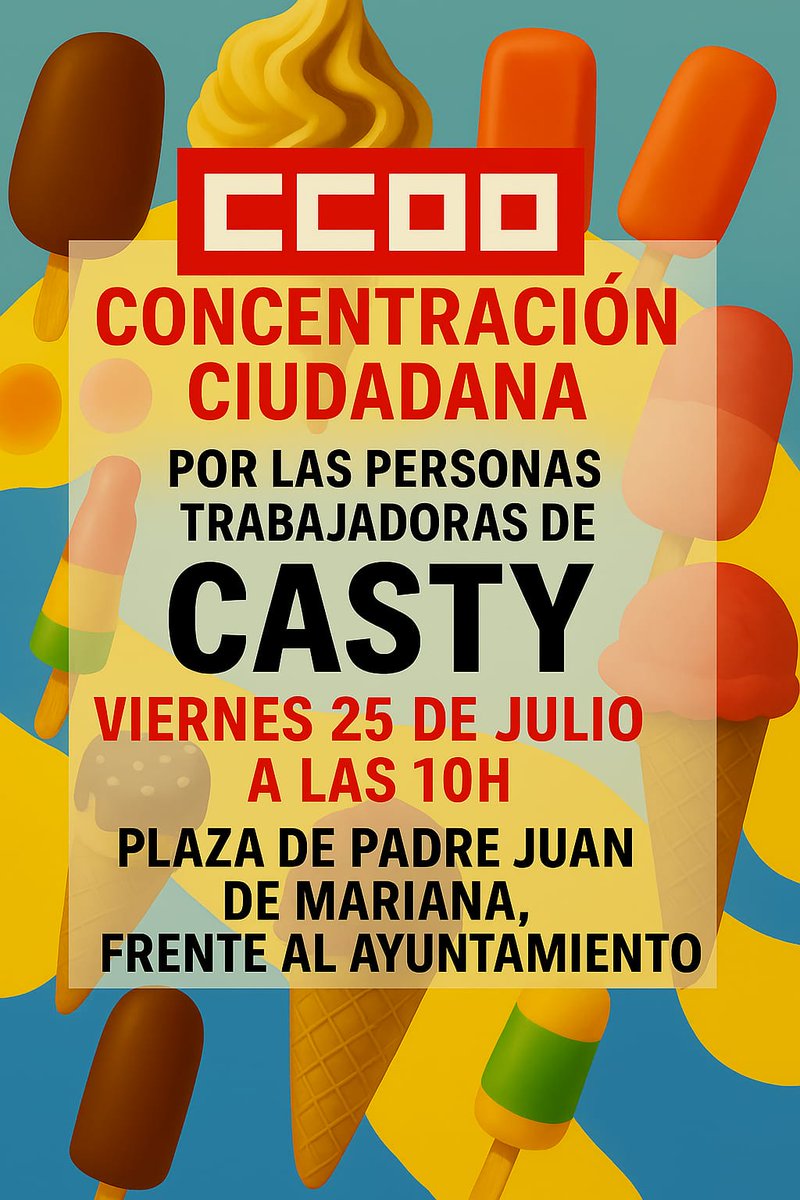 CCOO CLM #PrimerSindicato (@ccooclm) on Twitter photo 📢 Seguimos defendiendo unas condiciones laborales dignas para las 450 personas que trabajan en <a href="/HeladosCASTY/">Helados Casty</a> en Talavera
Hoy reparto de octavillas informando de la concentración de este viernes
Basta ya de precariedad laboral‼️ 📢 Seguimos defendiendo unas condiciones laborales dignas para las 450 personas que trabajan en <a href="/HeladosCASTY/">Helados Casty</a> en Talavera
Hoy reparto de octavillas informando de la concentración de este viernes
Basta ya de precariedad laboral‼️