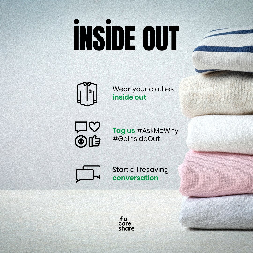 ifucareshare's tweet image. A simple and impactful message. Get involved this September π
π bit.ly/goinsideout
#InsideOut #AskMeWhy #SuicidePrevention #SuicideAwareness #SupportAfterSuicide #IfUCareShare #MentalHealthMatters #MentalHealthAwareness