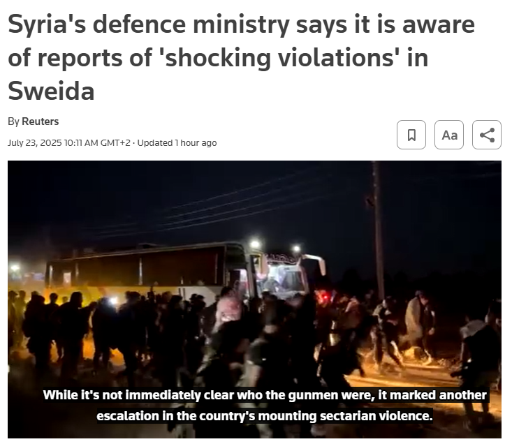 Francesco Petronella (@petro_francesco) on Twitter photo <a href="/snhr/">Syrian Network</a> Il governo promette indagini, ma come dicevo qualche giorno fa: qualcosa si è rotto. L'impressione è che Al-Sharaa non possa far cadere teste troppo importanti, che detengono una fetta del potere militare. Il senso di impunità ricorda i giorni più tristi del regime di Assad.
Se <a href="/snhr/">Syrian Network</a> Il governo promette indagini, ma come dicevo qualche giorno fa: qualcosa si è rotto. L'impressione è che Al-Sharaa non possa far cadere teste troppo importanti, che detengono una fetta del potere militare. Il senso di impunità ricorda i giorni più tristi del regime di Assad.
Se