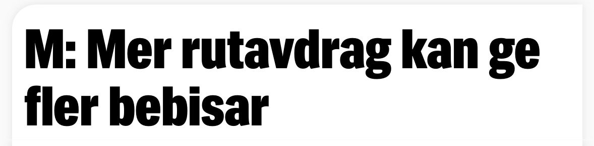 I Sverige är det höginkomsttagare som skaffar fler barn. Att föreslå utökat rutavdrag är tondövt inför de problem Sverige står inför. 

Bygg bostäder som unga kan bilda familj i, skapa en tryggare arbetsmarknad och höj barnbidraget.