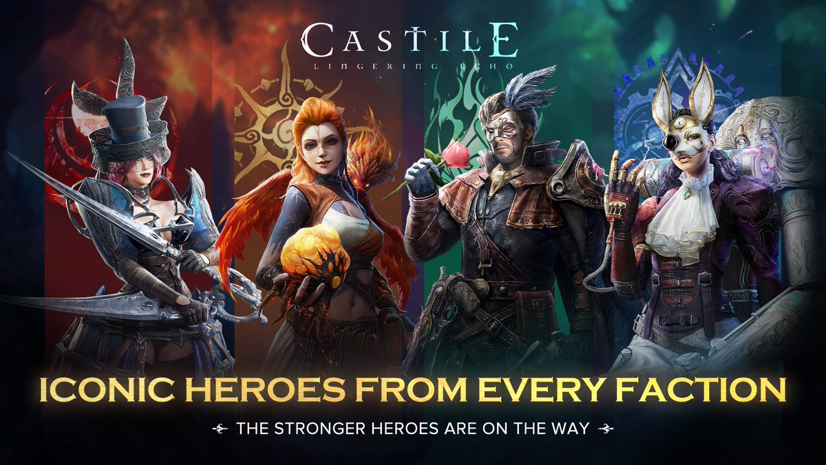 Castileofficial's tweet image. ⚔️ Every faction has its legend! You've seen the icons: Jesse, Lizzy, Sallee, and Annie.
😏 But what if I told you… they're just the beginning?
New heroes are rising...
#CASTILE #Web3Gaming