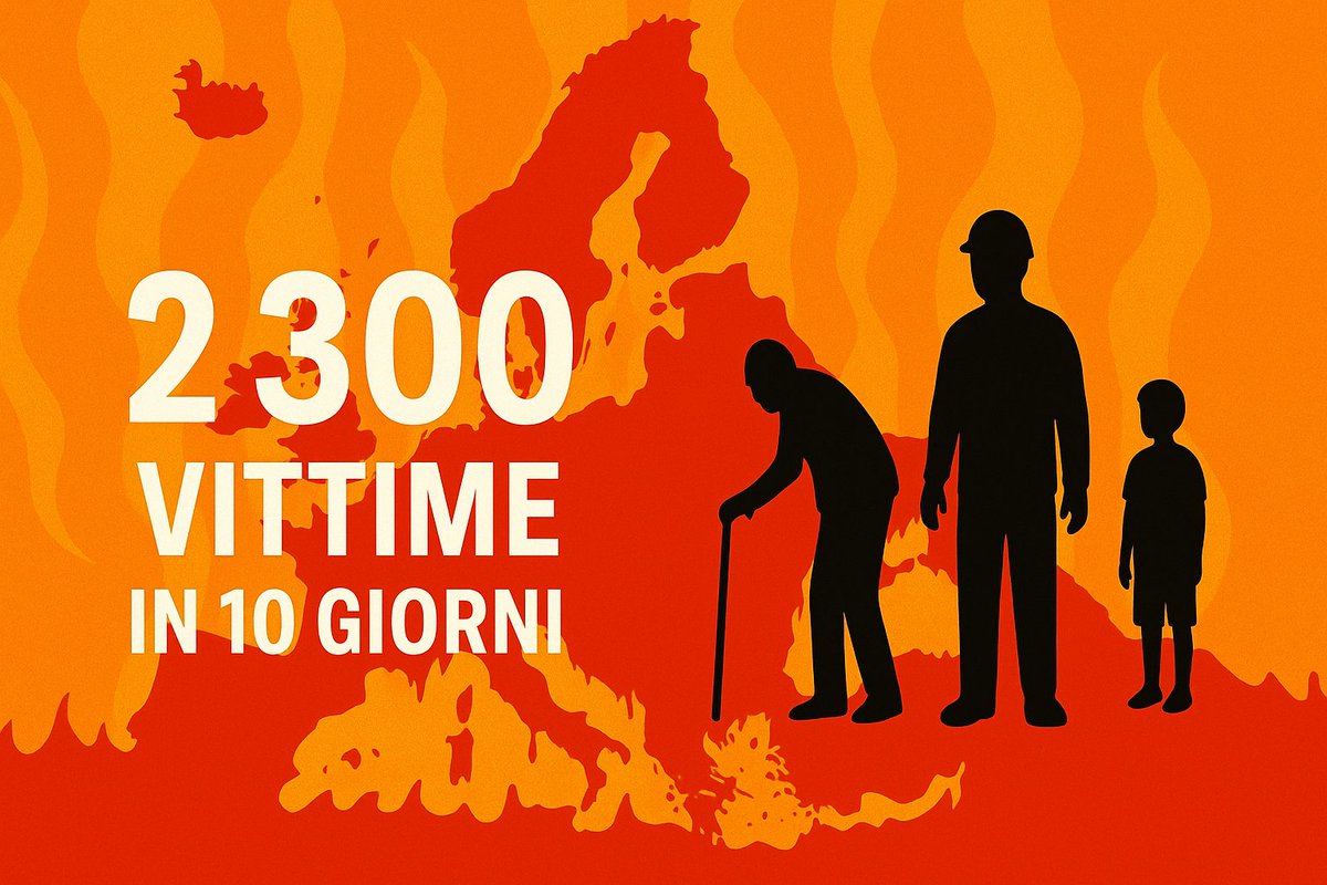 In 10 giorni l’ondata di calore ha tolto la vita a 2.300 persone in 12 città europee, quasi 500 fra Roma e Milano. Dietro ogni numero c’è un volto. Il caldo non è neutro: colpisce i più fragili. Pretendiamo piani di adattamento ora. #HeatWave #GiustiziaClimatica