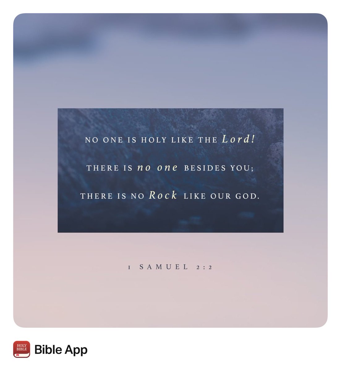JWLee3427's tweet image. ““There is no one holy like the Lord; there is no one besides you; there is no Rock like our God.”
1 Samuel 2:2 NIV
#Verseoftheday