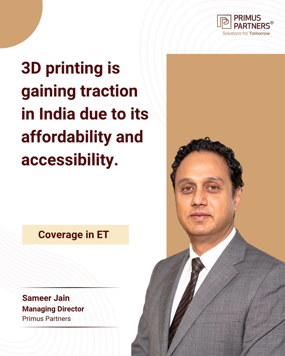 Primus Partners (@partners_primus) on Twitter photo #InTheNews| 3D printing is gaining ground in India, expanding from prototypes to end-use products.
Our MD and sector expert <a href="/reachsameerjain/">Sameer Jain</a> shares key insights on this shift in <a href="/EconomicTimes/">Economic Times</a> .
Read here: economictimes.indiatimes.com/small-biz/sme-…
#3DPrinting #India #InnovationAsk #InTheNews| 3D printing is gaining ground in India, expanding from prototypes to end-use products.
Our MD and sector expert <a href="/reachsameerjain/">Sameer Jain</a> shares key insights on this shift in <a href="/EconomicTimes/">Economic Times</a> .
Read here: economictimes.indiatimes.com/small-biz/sme-…
#3DPrinting #India #InnovationAsk