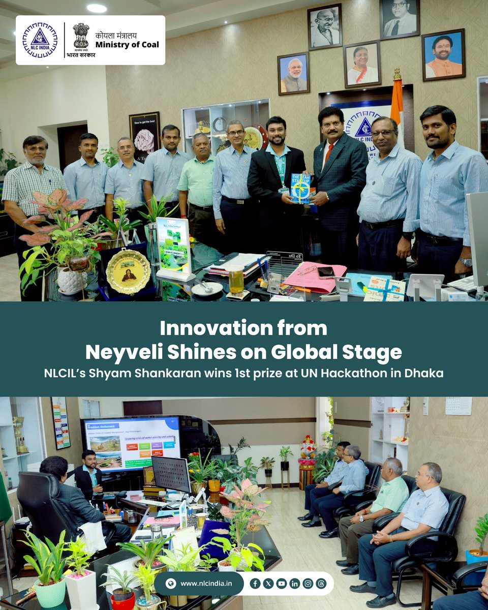 Shri Shyam Shankaran R, DEE/Electrical, Commercial Department, NLCIL, has won 1st Prize at the United Nations International Water Hackathon held in Dhaka, Bangladesh on 19th July 2025. His innovative project, “JolBondhu – A Smart, Community-Driven Water Grid”, was chosen from 244