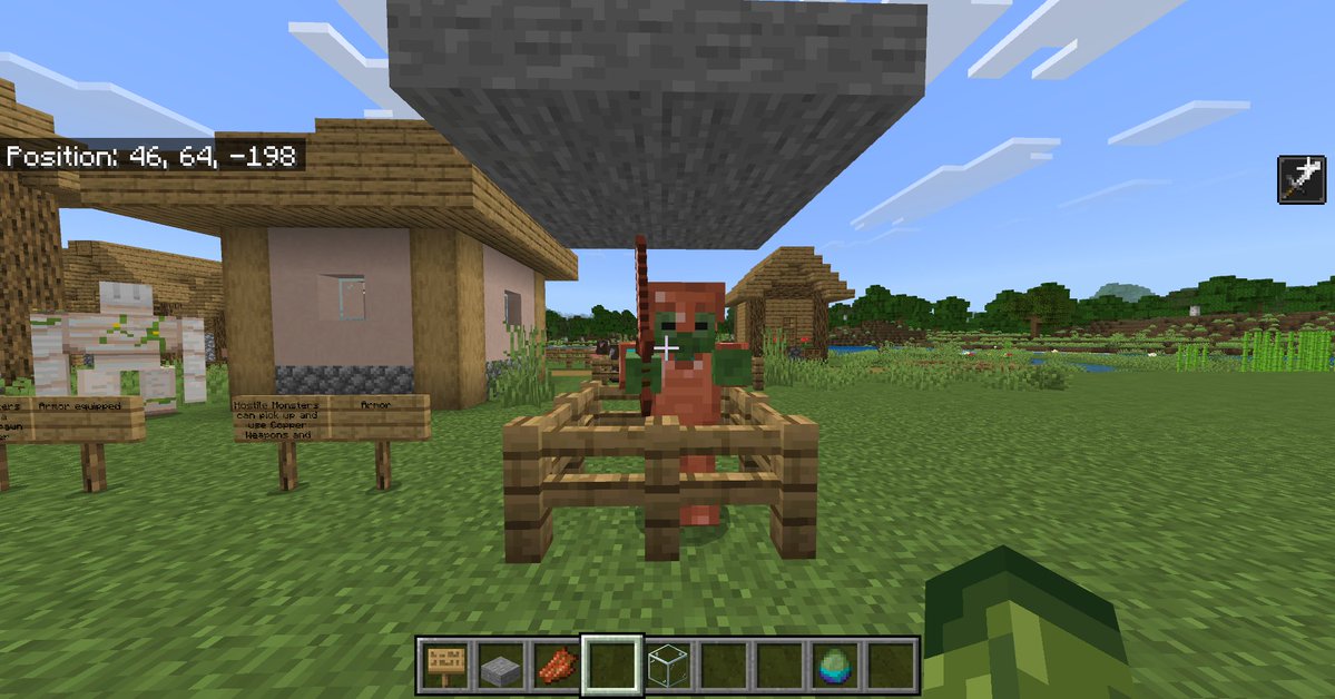 eckoxsoldier's tweet image. Mobs can spawn or pick up Copper Armor & tools!!