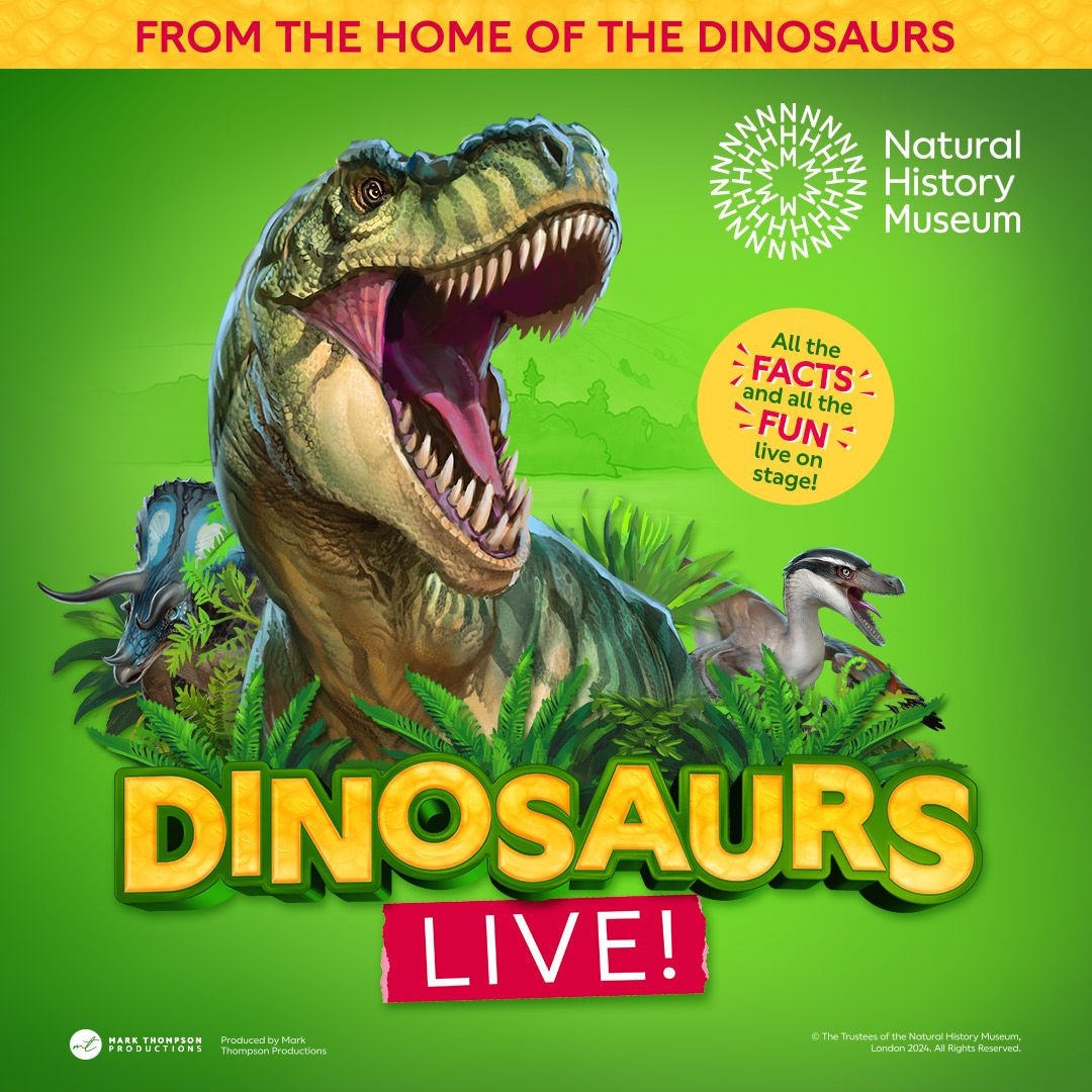 RiverfrontArts's tweet image. Only 100 tickets remaining for 'Natural History Museum Presents Dinosaurs Live' π¦π¦
Go on a pre-historic journey together to the Triassic, Jurassic and Cretaceous periods and watch the life-like dinosaurs come alive right on stage!
π 7 Sept
ποΈ buff.ly/XdPE2Cr
