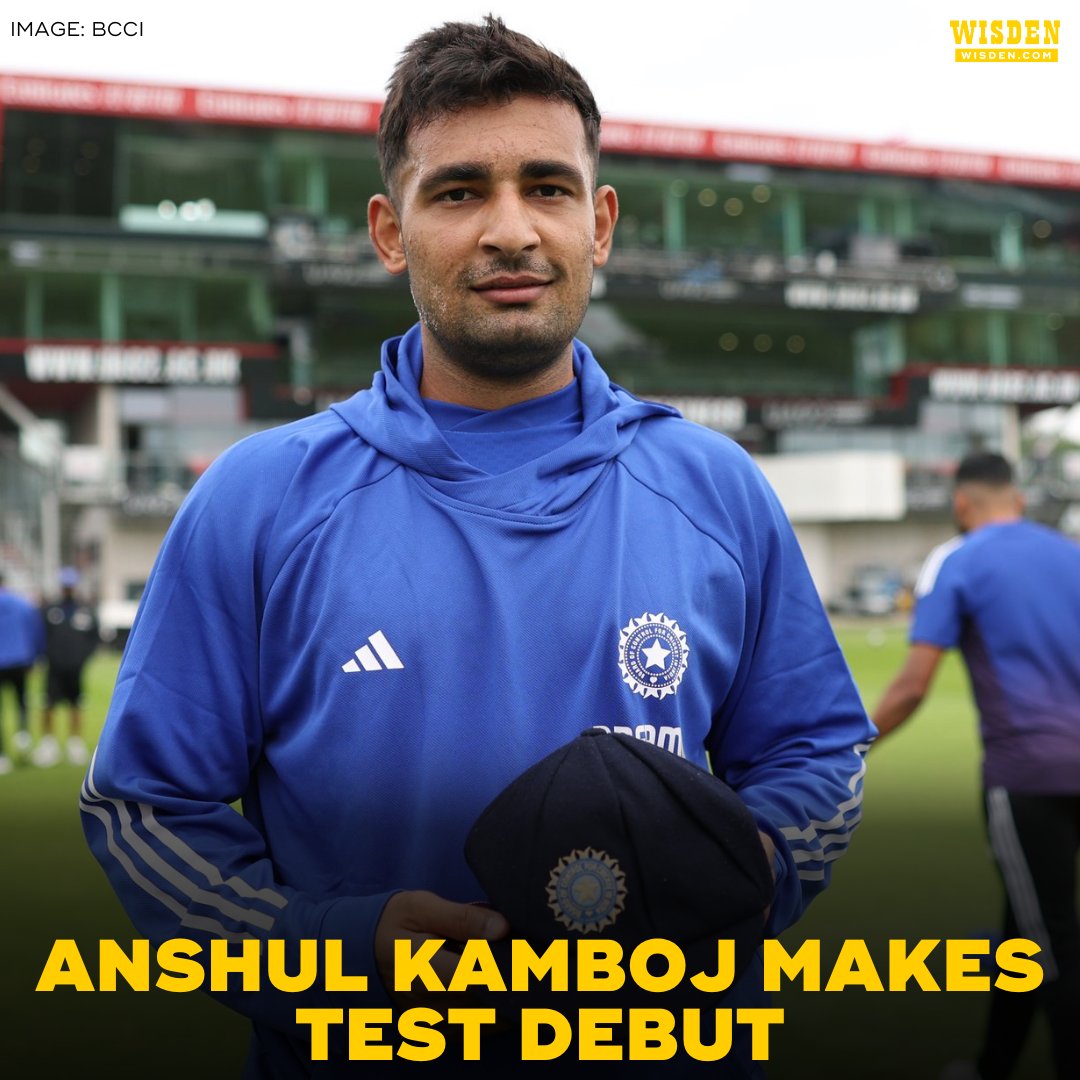 WisdenCricket's tweet image. Sai Sudharsan ✅
Shardul Thakur ✅
Anshul Kamboj ✅
India have made three changes for the fourth Test against England.
#ENGvIND