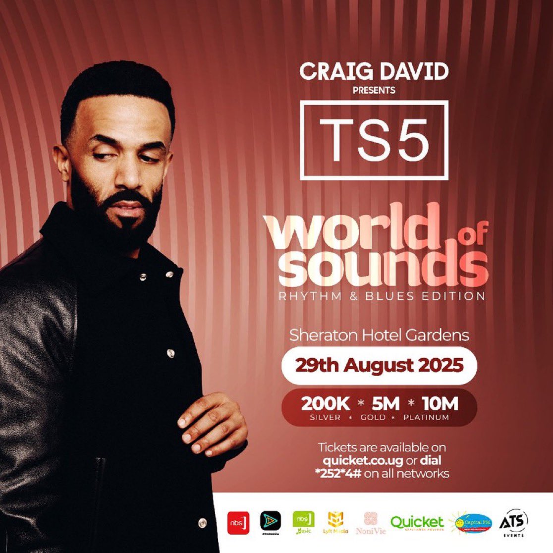 kingFahad_17's tweet image. This August 2025, the legendary @CraigDavid lands in Uganda.
Expect timeless hits. Expect magic. Expect a night to remember.
📍 Sheraton Hotel Gardens
#WorldOfSounds is calling.
Confirmed Ugandan talents 🇺🇬
• @Irenentale
• Jamal Wasswa
• @AnknownProsper
Get your ticket…