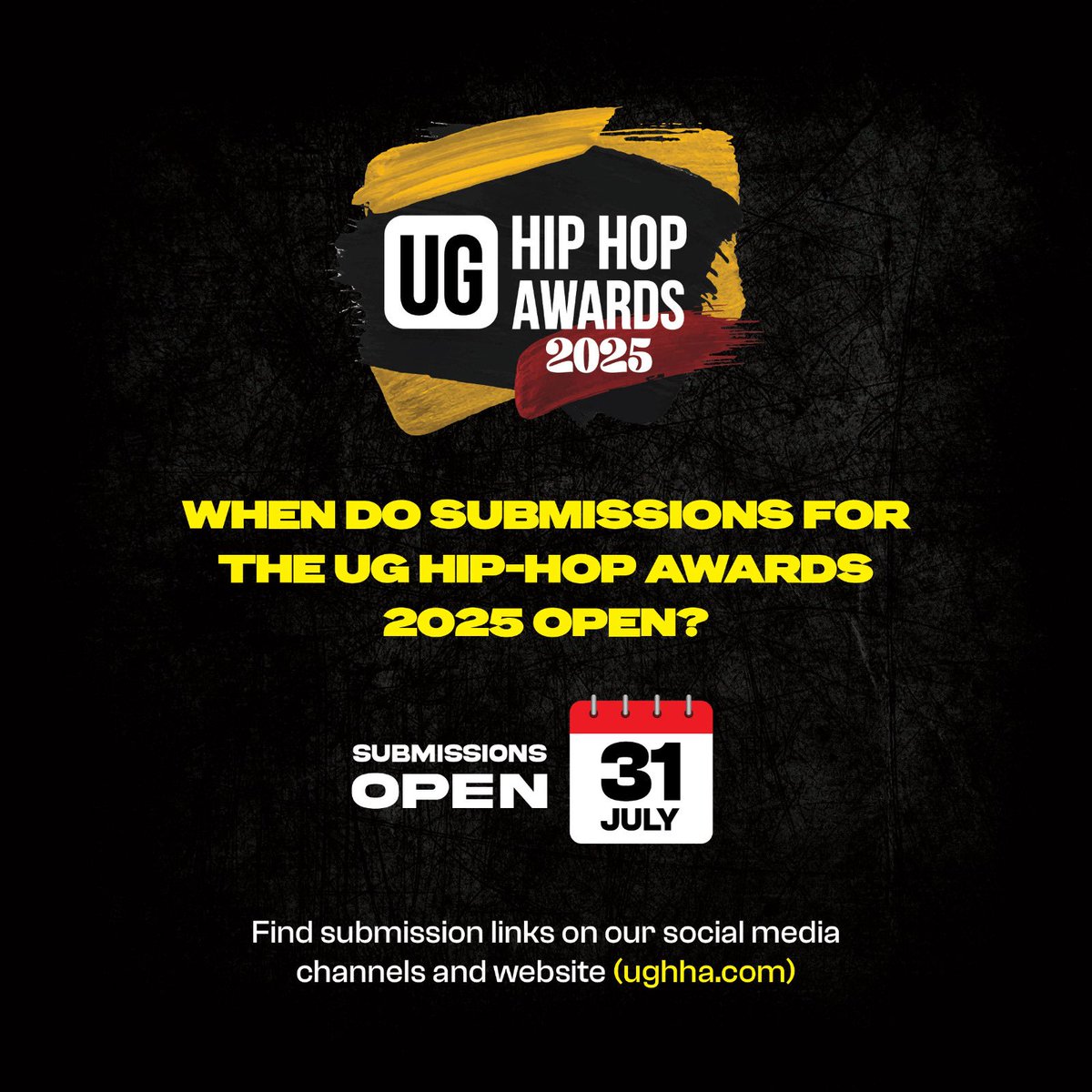 officialughha's tweet image. We hear you all! Let’s get into this.
❓🙋🏾FAQ: When do submissions for #UGHIPHOPAWARDS2025 open?
A: This July 31st links will be available on our social media channels and website. ughha.com