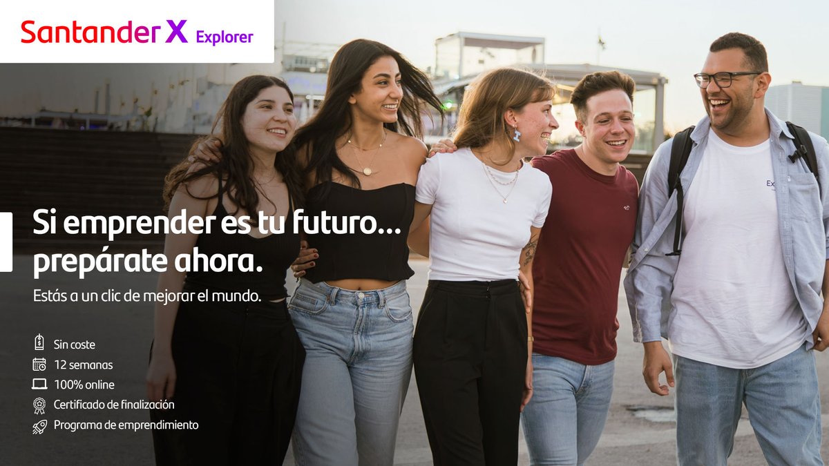 LINK by UMA-ATech (@linkbyuma) on Twitter photo #Linker, en #SantanderXExplorer solo tardarás 12 semanas en saber si tu proyecto puede transformarse en tu futuro laboral💻100% #online y #gratuito🤑
¡Inscríbete con tu idea hasta el 18/AGO!
Toda la info 👉 link.explorerbyx.org/axqE
<a href="/SantanderX/">Santander X</a> <a href="/ExplorerByX/">Santander X Explorer</a> #Linker, en #SantanderXExplorer solo tardarás 12 semanas en saber si tu proyecto puede transformarse en tu futuro laboral💻100% #online y #gratuito🤑
¡Inscríbete con tu idea hasta el 18/AGO!
Toda la info 👉 link.explorerbyx.org/axqE
<a href="/SantanderX/">Santander X</a> <a href="/ExplorerByX/">Santander X Explorer</a>