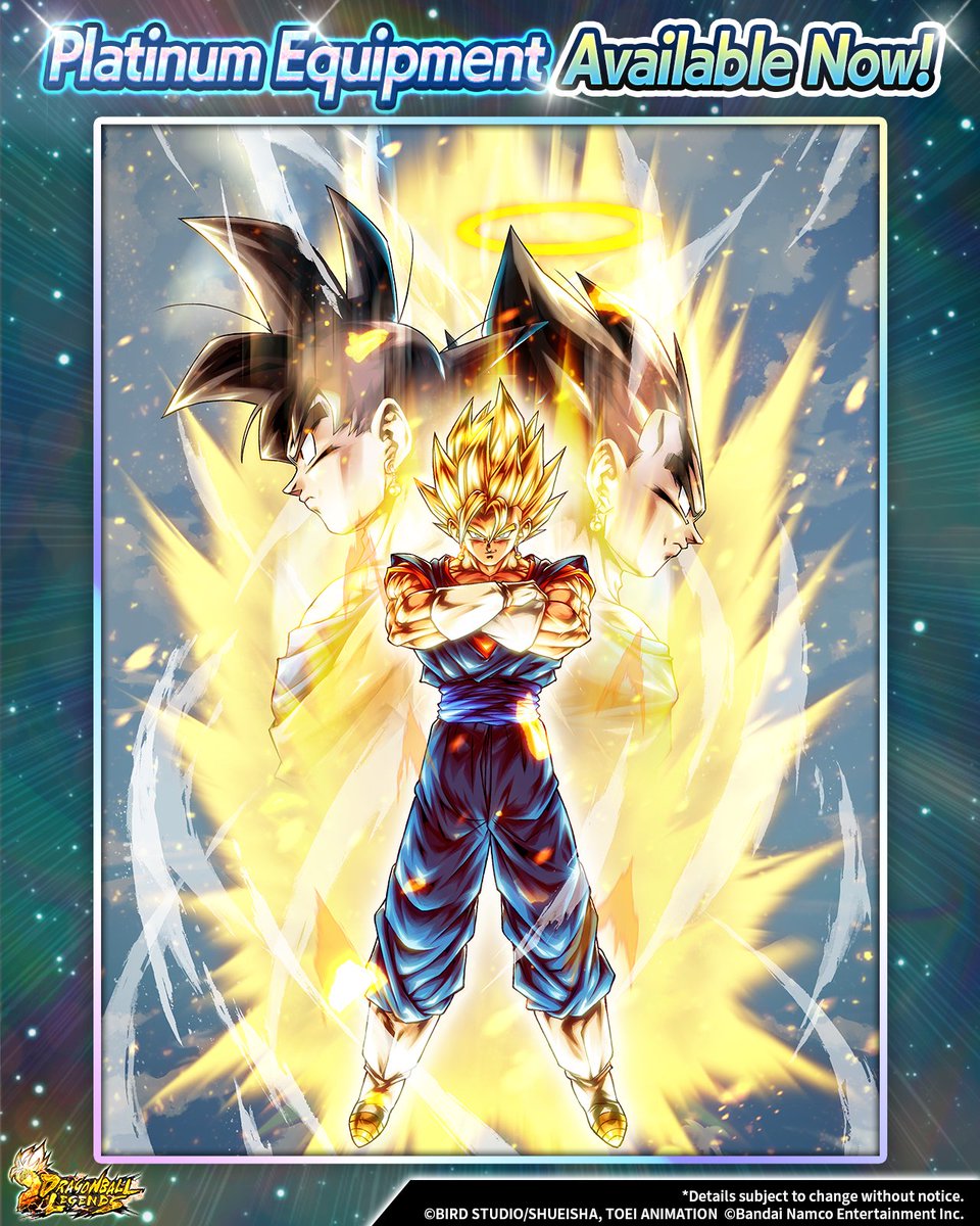 DB_Legends's tweet image. New Platinum Equipment for ULTRA Super Vegito (DBL49-01U) is here!
Get Platinum Equipment with powerful effects!
Plus, "ULTRA RISING - CALL ME SUPER VEGITO!! -" returns!
#DBLegends
#DragonBall