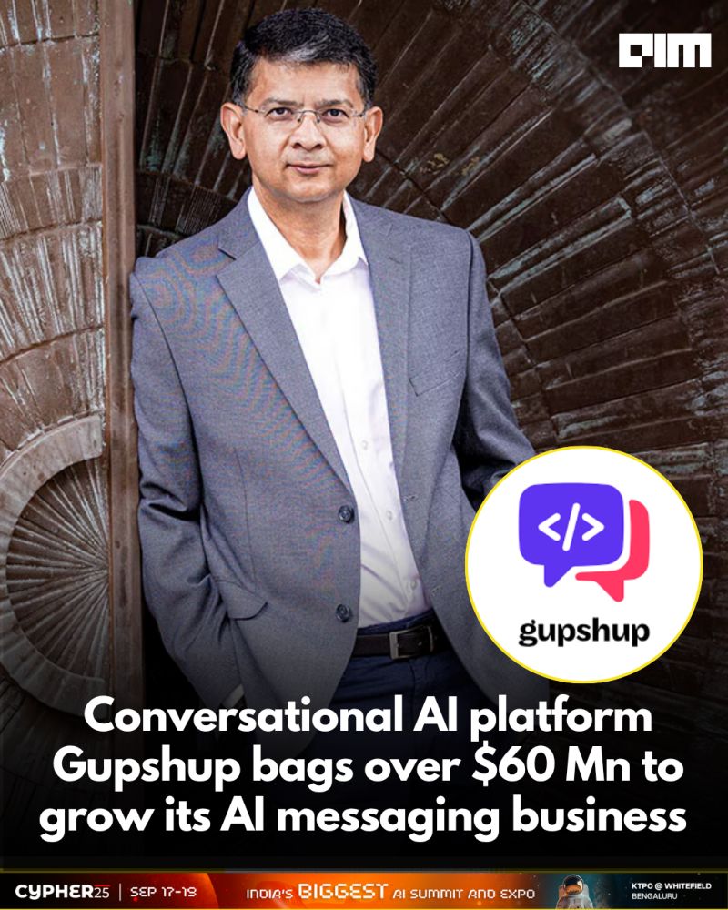 AIM (@analyticsindiam) on Twitter photo Business messaging pioneer <a href="/gupshup/">gupshup</a> , which became a unicorn in 2021, has raised over $60 million in a new funding round led by <a href="/GlobespanCap/">Globespan Capital</a> and EvolutionX Debt Capital. While the valuation remains undisclosed, founder and CEO <a href="/beerud/">Beerud Sheth</a> confirmed the equity portion was “a little Business messaging pioneer <a href="/gupshup/">gupshup</a> , which became a unicorn in 2021, has raised over $60 million in a new funding round led by <a href="/GlobespanCap/">Globespan Capital</a> and EvolutionX Debt Capital. While the valuation remains undisclosed, founder and CEO <a href="/beerud/">Beerud Sheth</a> confirmed the equity portion was “a little