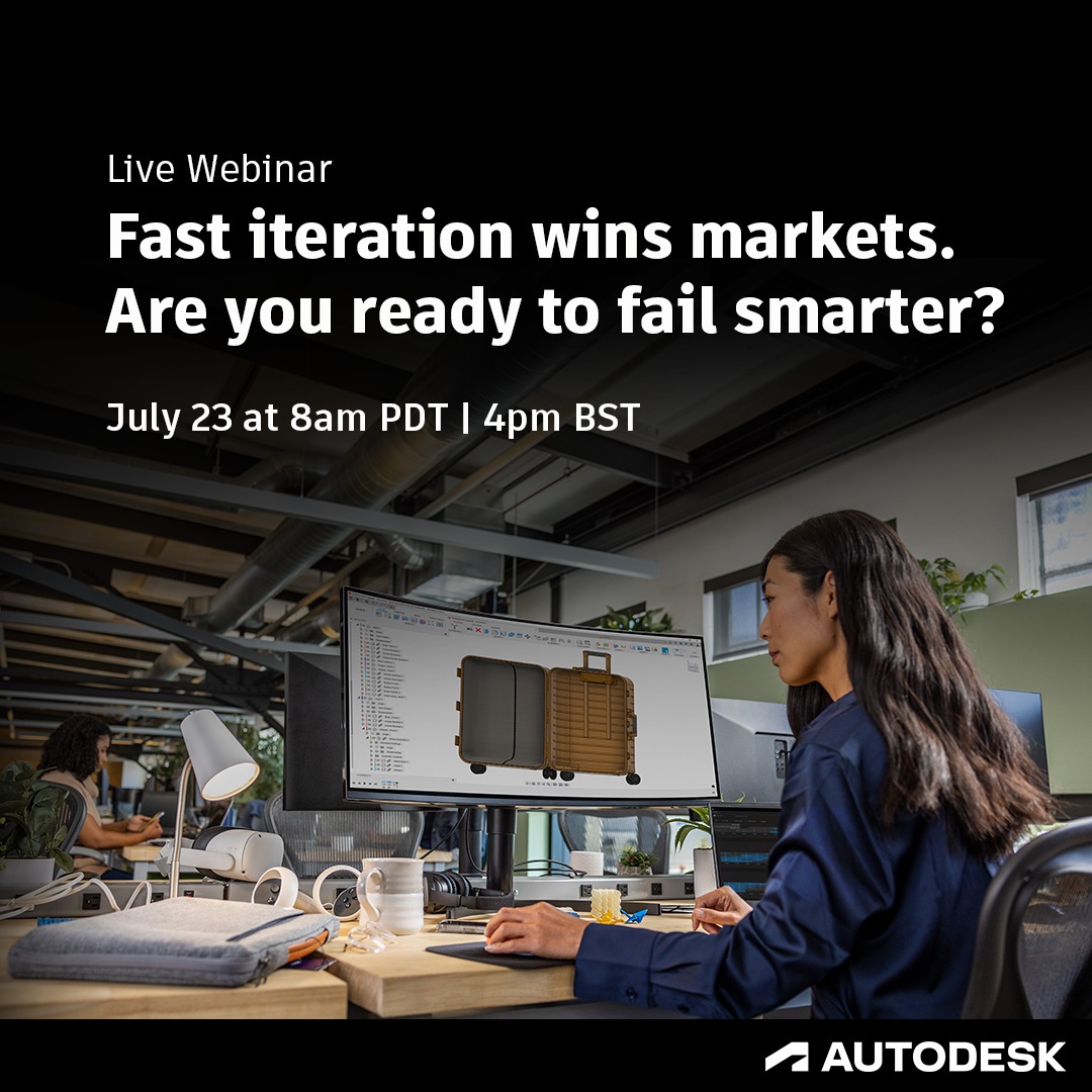 adskFusion's tweet image. Happening today! Don’t miss our Autodesk Fusion webinar at 8 AM PDT / 11 AM EDT / 4 PM BST.
Register now: autode.sk/4fds0vh