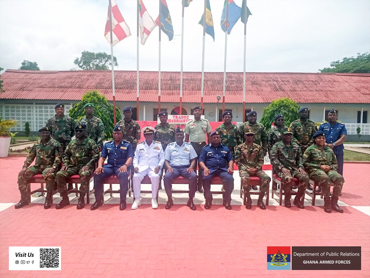 GhArmedForces's tweet image. The President of the National Defence University (NDU), Air Vice Marshal (AVM) Felix Asante, has paid his maiden visit to the Ghana Armed Forces Training and Doctrine Command (TRADOC), at Whistler Barracks Teshie.
gafonline.mil.gh/publication/ne…