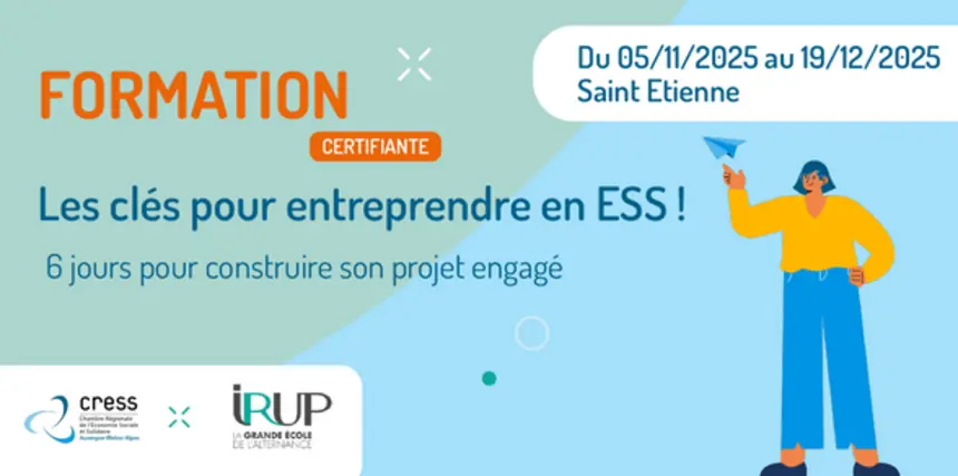 Formation CRESS X IRUP : Les clés pour entreprendre en ESS !: Participez à notre formation en partenariat avec l’IRUP afin d’acquérir les clés pour entreprendre dans l’Économie Sociale et… dlvr.it/TM443b #economiecirculaire #actualitécirculaire #AuvergneRhôneAlpes