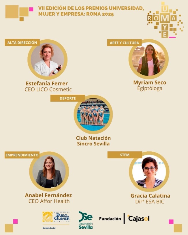 Ellas son la arqueóloga, Miriam Seco; la ingeniera, <a href="/GraciaCatalina_/">Gracia Catalina Piñero</a> ; la CEO de Lyco Cosmetics, Estefanía Ferrer ; la CEO Affor Health, Anabel Fernández y el equipo de Sincro Sevilla.

Y ellas son las Premios Roma 2025 de la <a href="/fundacionupo/">Fundación UPO</a> 

¡ENHORABUENA!

bit.ly/4f9LAsw