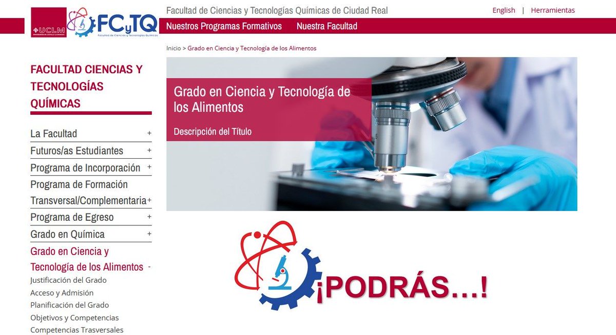 🏆El Grado en Ciencia y Tecnología de los Alimentos de @UCLM_es recibe el sello europeo EQAS-Food 

🔬 Calidad y excelencia que se reconoce. Formación que marca la diferencia.
#UCLM #EQASFood #CienciaAlimentos #CalidadEuropea #CTA