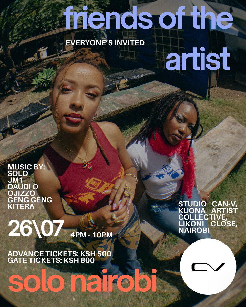 Join us as <a href="/wearefota/">Friends of the Artist</a> on Saturday 26th July at Studio Can-V in celebration of the collab with Solo Nairobi 🩵💙

Tickets are Ksh 500 advance (limited), available through the link in our &amp; their bio, and Ksh 800 at the gate.

Poster by <a href="/twinktrails/">france</a>