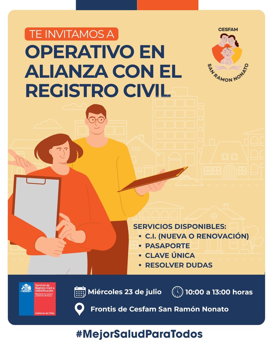 centenaprimay1's tweet photo. Vecinos y gente de alrededor si necesitan hacer cualquiera de esos trámites acercarse al CESFAM San Ramón Nonato de #Chillan  el dia de hoy 23 de julio @printre @carmengag1 https://t.co/DzFJfaJbVK