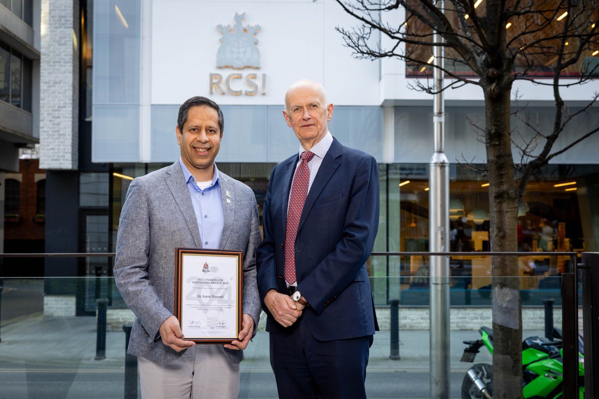 RCSI_Irl's tweet image. Dr Aamir Hameed won the Vice Chancellor’s Commercialisation Innovation Award at RCSI Research Day.
The award recognised his work in founding the RCSI spin-out company Pumpinheart to progress a miniaturised heart pump technology for the treatment of heart failure.
#RCSIdiscover