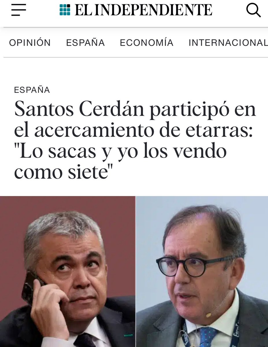 cucagamarra's tweet image. Así todo se entiende mejor.
El mismo que llamaba a Súper Santos y le ayudaba con el acercamiento de etarras para cumplir con Bildu, es el que sabotea a la UCO y se opone a informar sobre las visitas en Soto del Real de la mano derecha de Sánchez.
Todo cuadra.