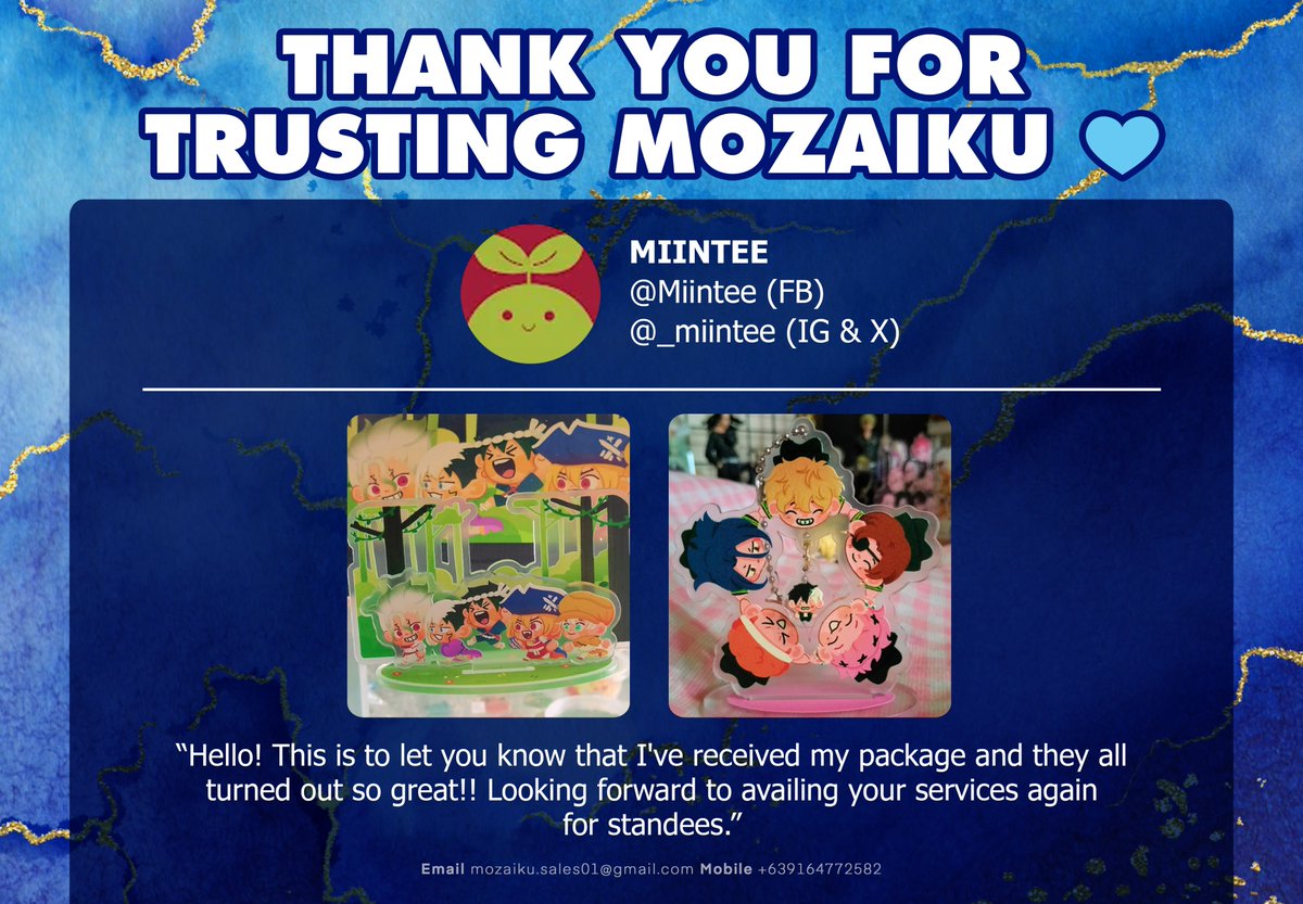 Mozaiku Prints ✨ (@mozaiku_prints) on Twitter photo We'd like to give a big THANK YOU to Miintee (Miintee (FB) ; <a href="/_miintee/">m🌱nt ▶️ comms open!</a> (IG & X)) for their kind words and support! 🎨✨
Thank you for trusting us with your wonderful designs ^^ We hope to work with you again 💙🙌 We'd like to give a big THANK YOU to Miintee (Miintee (FB) ; <a href="/_miintee/">m🌱nt ▶️ comms open!</a> (IG & X)) for their kind words and support! 🎨✨
Thank you for trusting us with your wonderful designs ^^ We hope to work with you again 💙🙌