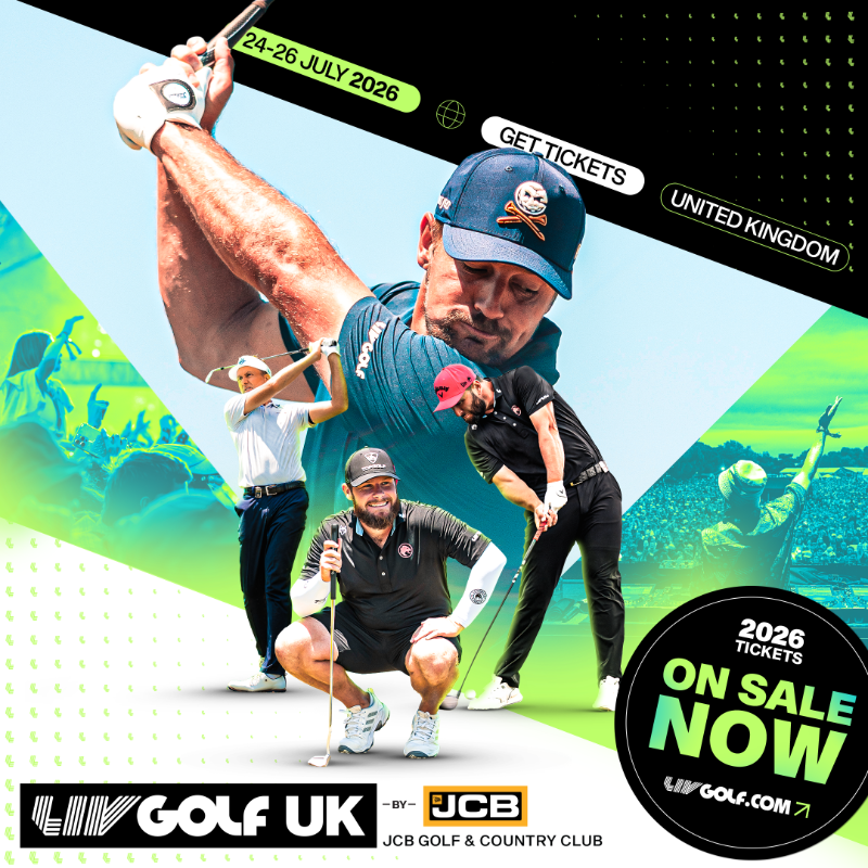 livgolf_league's tweet photo. LIV GOLF UK BY JCB RETURNS IN 2026 🎉

⛳ Big names
🎶 Big tunes
🔥 Big energy

The tickets? On sale now ���️ https://t.co/TqW0IMcJSZ

#LIVGolfUK