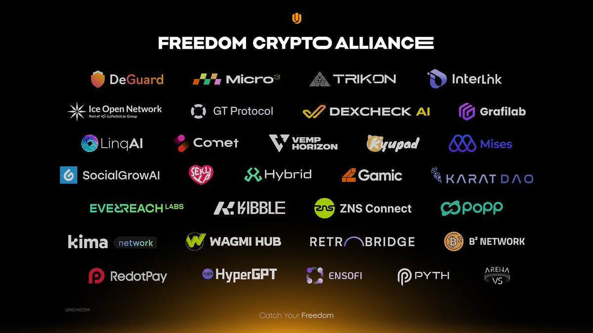 Unich is integrated and partnered with leading Web3 projects 💪

Infrastructure partners are not only integrated but also committed to long-term collaboration and development.

Unich is growing faster than ever, continuously expanding its ecosystem ↓