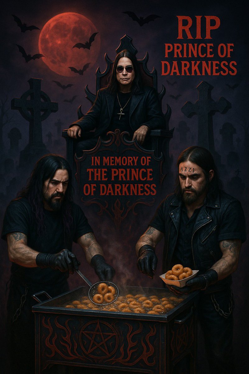 Hoşçakal Karanlıklar Prensi. Seni izmir usulü lokma ile uğurluyoruz. #OzzyOsbourneRIP #BlackSabbath