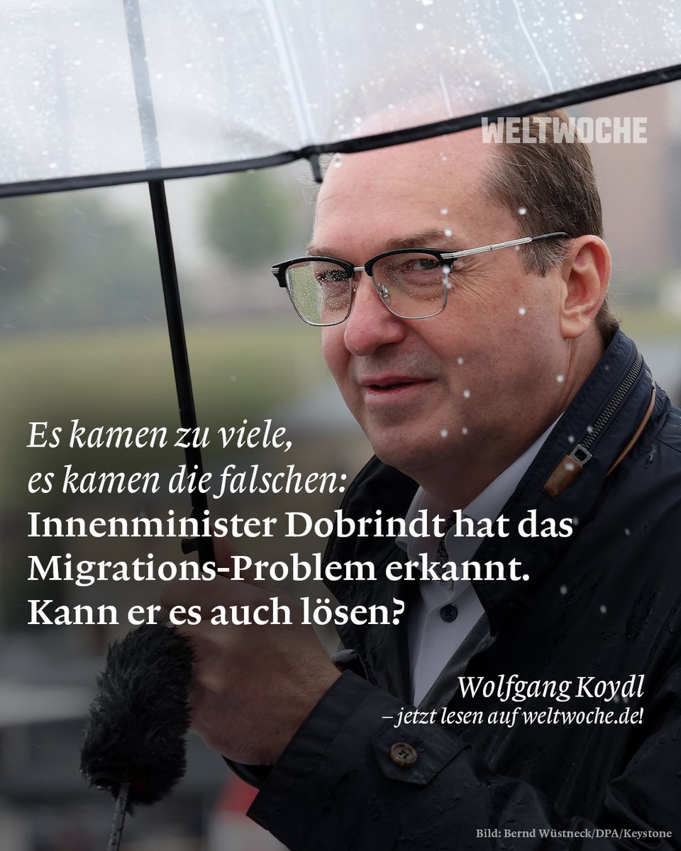 Weltwoche's tweet image. Es kamen zu viele, es kamen die falschen: Innenminister #Dobrindt hat das Migrations-Problem erkannt. Kann er es auch lösen?
@WolfgangKoydl
🔗 Hier ganzen Artikel lesen: weltwoche.de/daily/es-kamen…
