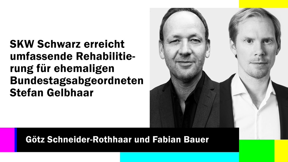 Die Kanzlei SKW Schwarz hat den ehemaligen Bundestagsabgeordneten  Stefan Gelbhaar nach reputationsschädigenden Vorwürfen in mehreren  presserechtlichen Verfahren erfolgreich vertreten und konnte dabei eine  umfassende Rehabilitierung erreichen.

👉skwschwarz.de/news/rehabilit…