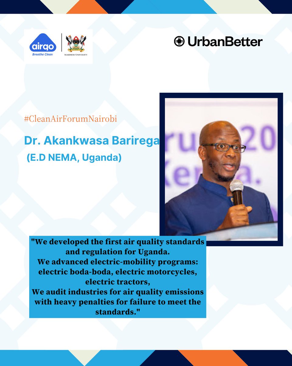 #CleanAirForumNairobi ended on 17 July, but its message lives on. Here are some powerful quotes from the last day that still resonate. <a href="/ABarirega/">Barirega Akankwasah, PhD</a>