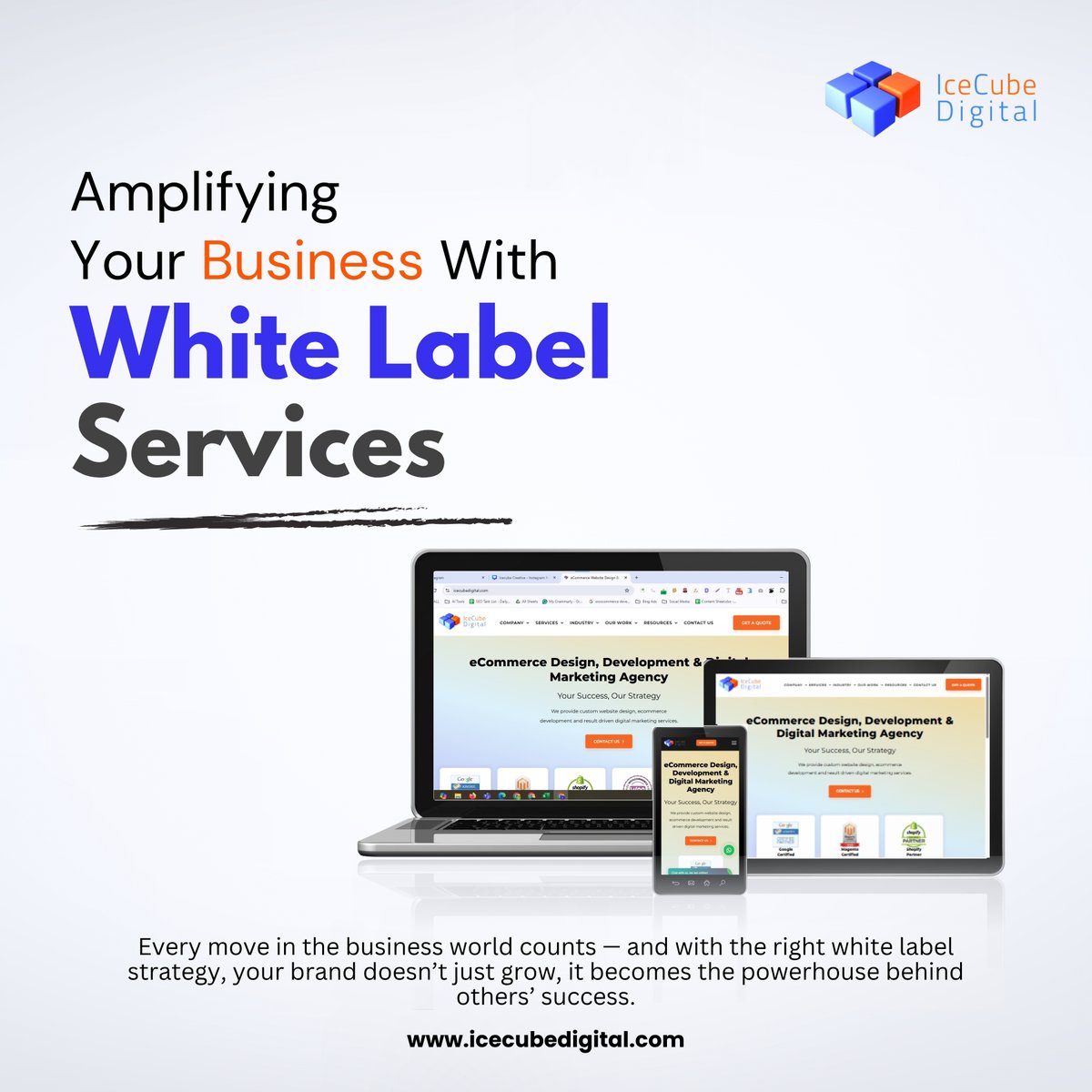 Icecubedigital's tweet image. Take your agency to the next level — without expanding your team.
With #IceCubeDigital's White Label Services, you stay in control while we handle the heavy lifting. Scale smarter, deliver faster, and let your brand shine behind the scenes.

#WhiteLabelServices #BusinessGrowth