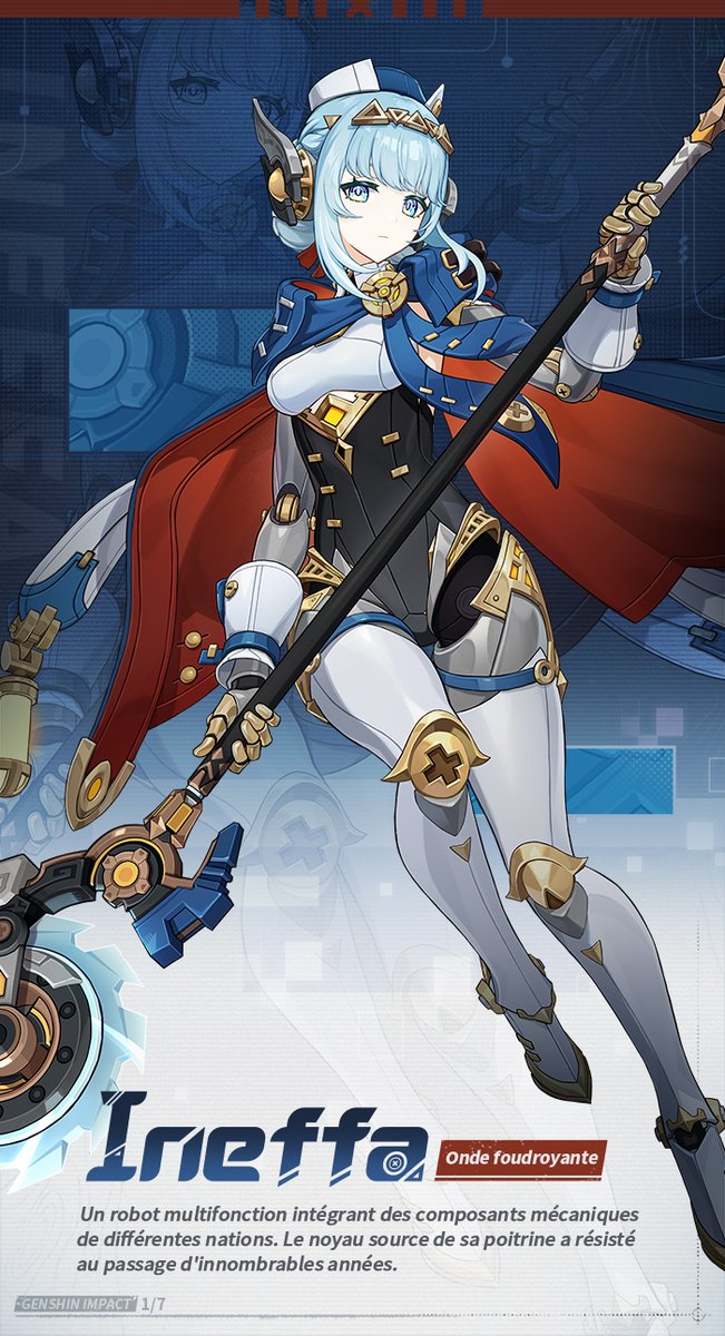genshinimpactfr's tweet image. Présentation de personnage - Ineffa · Onde foudroyante
#GenshinImpact #Ineffa #GenshinImpact5ꓸ8
Dans un coin de la Knieperterie Cling-clang, à Nod-Krai, une feuille de manuscrit maculée d'huile repose à moitié dissimulée sous un amas d'engrenages et de pièces de rechange.
Le…
