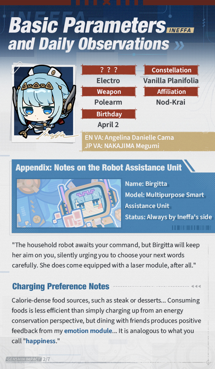 GenshinImpact's tweet image. Character Introduction — "Boom Boom Thunderwave" Ineffa
#GenshinImpact #Ineffa #GenshinImpact5ꓸ8
In a corner of Nod-Krai's Clink-Clank Krumkake Craftshop filled with gears and spare parts, an old manuscript lies half-hidden. Its surface is covered in oil stains and its edges…