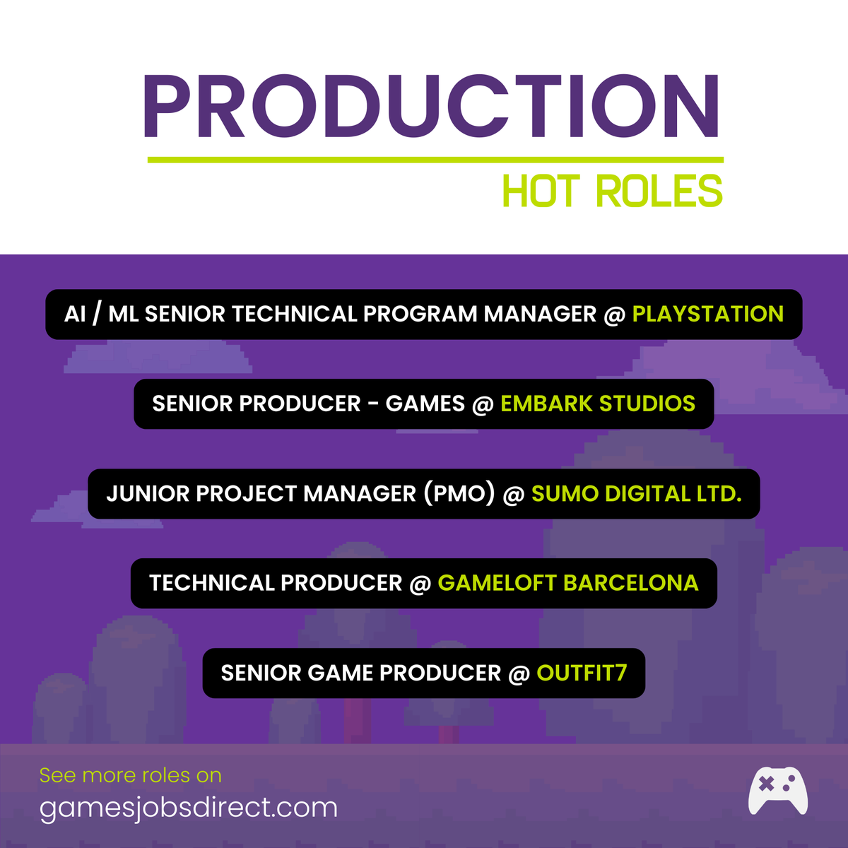 GamesJobsDirect's tweet image. ๐ฅ Check out these hot PRODUCTION roles on Games Jobs Direct! ๐ฎ
These exciting opportunities at leading studios could be your perfect match.
โจ Search 2,800+ roles right now on the Games Jobs Direct site! ๐ gamesjobsdirect.com
#gamesjobs #gamesdev #hiring #jobs #indiedev