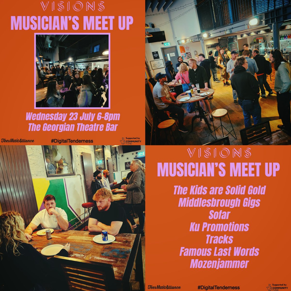 NewsTMA's tweet photo. TONIGHT (6-8pm) @ The GT Bar...

Musicians Meet Up featuring ✨ The Kids Are Solid Gold ✨ Middlesbrough Gigs ✨ KU Promotions ✨ Tracks ✨ Sofar Middlesbrough ✨ Famous Last Words ✨ MozenJammer

🍕 FREE pizza and pop provided. 🎟️ FREE ENTRY

RSVP https://t.co/RPblvKGbWj https://t.co/H2Two1I8bM