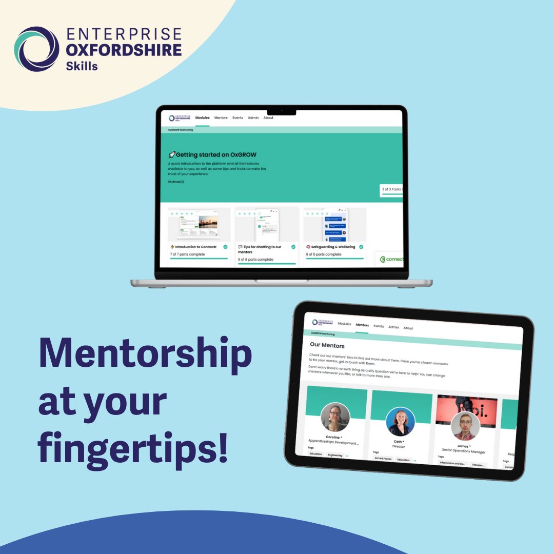 Enterprise Oxfordshire Skills (@eoxskills) on Twitter photo With OXGROW, Oxfordshire jobseekers over age 18 can access expert digital mentoring and career resources to help secure a role & succeed in it.
Don’t miss out - sign up for FREE! ox.connectr.co.uk With OXGROW, Oxfordshire jobseekers over age 18 can access expert digital mentoring and career resources to help secure a role & succeed in it.
Don’t miss out - sign up for FREE! ox.connectr.co.uk