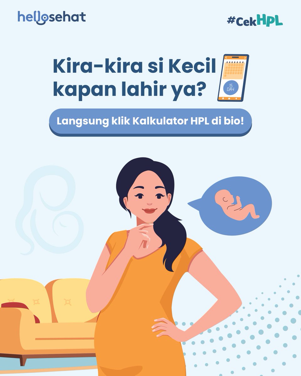 HelloSehat's tweet image. Mulai dari ovulasi, pertemuan sel telur dan sperma, hingga pembentukan embrio, semua proses ini bisa terjadi dalam hitungan hari, Moms! Kira-kira, si Kecil bakal lahir kapan ya? 

Cek perkiraannya dengan Kalkulator HPL di bio. 🔗👶
