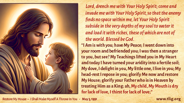 VassulaRyden's tweet image. Jesus is waiting to hear from you. Talk to Him throughout the day from your heart, like a little child, with innocence and love. Doing this removes the thorns from His Heart from people's indifference to Him. ww3.tlig.org/en/messages/61…
 #PrayAlways #DivineConnection #JesusLovesYou